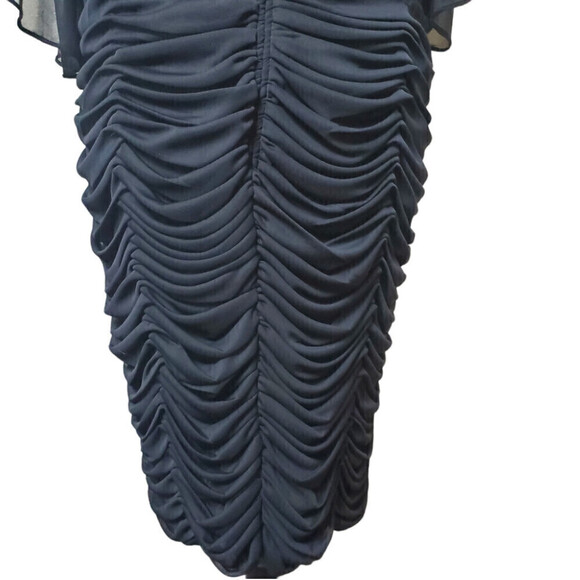 Plus Size Fitted Runched Black Dress with Sparkling Embellishments Size 3XL - Picture 3 of 12